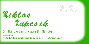 miklos kupcsik business card