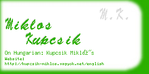 miklos kupcsik business card